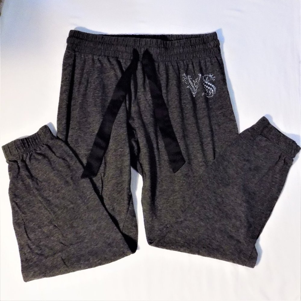 Victoria Secret Dark Gray Pants, VS in Rhinestones